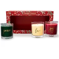YANKEE CANDLE Peace, Love, Joy vánoční sada 3× 226 g - Sada svíček