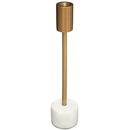 ATMOSPHERA kovový svícen s mramorovým podstavcem bílo-zlatý - Candlestick