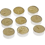 ATMOSPHERA Set of 9 Glittery Tea Lights 12g, Gold - Candle Set