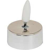 ATMOSPHERA Set of 8 LED Tea Lights, Diameter 5.5cm, Silver Metal - LED Candle