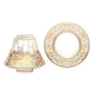 YANKEE CANLDE Gold and Peral shade and plate small - Candle Accessory