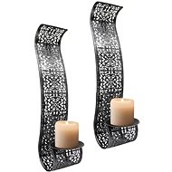 Lex 1005 Stylový nástěnný svícen, černý, 2 ks - Candlestick