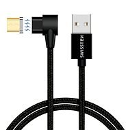 Swissten Arcade magnetický textilný dátový kábel USB/microUSB 1,2 m čierny - Dátový kábel