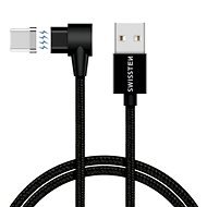 Swissten Arcade magnetický textilný dátový kábel USB/USB-C 1,2 m čierny - Dátový kábel