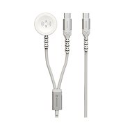 Swissten Braided Magnetic Cable 2in1 for Apple Watch and USB-C, USB-C 1.2 m white - Power Cable