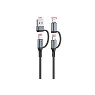 Swissten textile data cable 4in1, 3A 1.5m black - Data Cable