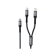 Swissten Charging Cable 2in1 USB-C/USB-C + Lightning 100W 1.5m black - Data Cable