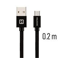 Swissten micro USB 0,2m, fekete - Adatkábel