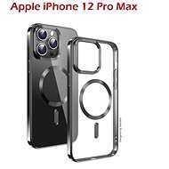Swissten Clear Jelly MagStick Metallic iPhone 12 Pro Max fekete tok - Telefon tok