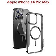 Swissten Clear Jelly MagStick Metallic iPhone 14 Pro Max fekete tok - Telefon tok