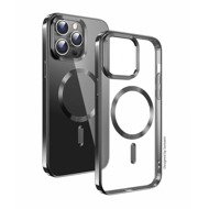 Swissten Clear Jelly MagStick Metallic for Apple iPhone 16 Pro Max black - Phone Cover