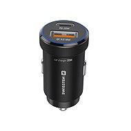 Swissten CL Adapter, USB-C PD + USB-A 20 W black - Car Charger