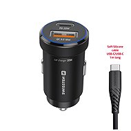 Swissten CL Adapter USB-C PD + USB-A 20 W black + USB-C/USB-C cable 1 m - Car Charger