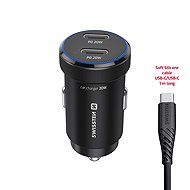 Swissten CL adapter 2× USB-C PD 20 W black + USB-C/USB-C cable 1 m - Car Charger