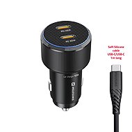 Swissten CL Adapter 2x USB-C PD 50W black + USB-C/USB-C cable 1 m - Car Charger