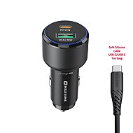 Swissten CL Adapter USB-C PD + USB-A 63 W black + USB-C/USB-C cable 1 m - Car Charger