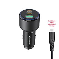 Swissten CL Adapter 2x USB-C PD + USB-A 95 W black + USB-C/USB-C cable 1 m - Car Charger