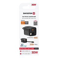 Swissten SlideCharge GaN 30W, Černý - Wall Charger