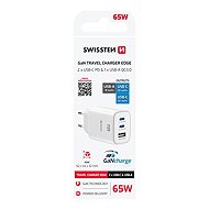 Swissten Edge GaN 2x USB-C PD 65W + 1x USB-A 18W QC Bílý - Wall Charger