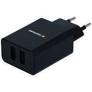 Swissten SMART IC 2.1A töltőfej + 1,2m micro USB kábel - fekete - Töltő adapter
