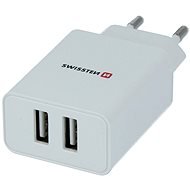 Swissten sieťový adaptér SMART IC 2.1A + kábel micro USB 1,.2 m biely - Nabíjačka do siete