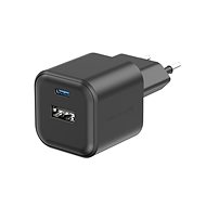 Swissten Netzwerkadapter GaN 1x USB-C 20W PD + 1x USB-A 18W QC schwarz - Netzladegerät