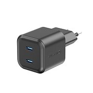 Swissten síťový adaptér GaN 2x USB-C 20W Power Delivery černý - Wall Charger