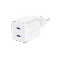 Swissten Power Adapter GaN 2x USB-C 20W Power Delivery White - Wall Charger