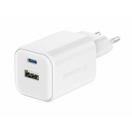 Swissten GaN power adapter 1x USB-C 45W PD + 1x USB-A 18W QC white - Wall Charger