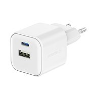 Swissten power adapter 12W 1x USB-C + 1x USB-A white - Wall Charger