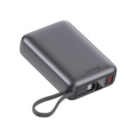 Swissten 20000 mAh 45W with integrated USB-C cable space silver - Power Bank