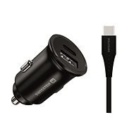 Swissten CL Adapter for Samsung Super Fast Charging 25W + Cable USB-C/USB-C 1.2m Black - Car Charger