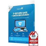 F-Secure SAFE DR - 3 devices for 1 year + Data Recovery - 1 device for 1 year (electronic licence) - Antivirus