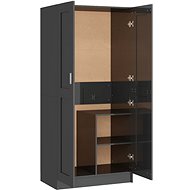 Šatní skříň šedá s vysokým leskem 803442 - Šatní skříň