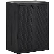 Zahradní úložná skříň černá PP ratan 151236 - Garden Storage Cabinet