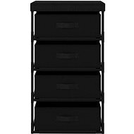 Storage box with 4 textile baskets steel black 322622 - Storage Box