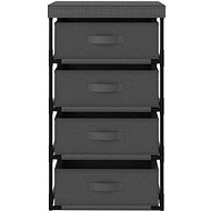Storage box with 4 textile baskets steel grey 322623 - Storage Box
