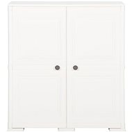 Plastová skříňka design dřeva bílá 340596 - Skříňka