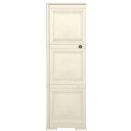 Plastová skříňka design dřeva krémová 340603 - Skříňka