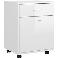 Cabinet on wheels white high gloss 808446 - Cabinet