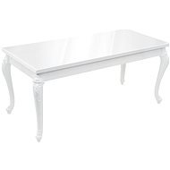 Jedálenský stôl 179 × 89 × 81 cm vysoký lesk, biely, 246958 - Jedálenský stôl