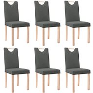 Jídelní židle 6 ks tmavě šedé textil, 3080098 - Jídelní židle