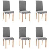 Jídelní židle 6 ks světle šedé textil, 3080107 - Jídelní židle