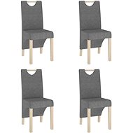 Jídelní židle 4 ks světle šedé textil, 3080202 - Jídelní židle