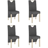 Jídelní židle 4 ks tmavě šedé textil, 3080203 - Jídelní židle