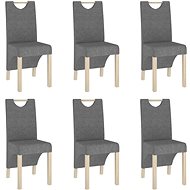 Jídelní židle 6 ks světle šedé textil, 3080212 - Jídelní židle