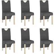 Jídelní židle 6 ks tmavě šedé textil, 3080213 - Jídelní židle