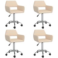 Otočné jídelní židle 4 ks krémové textil, 3089332 - Jídelní židle