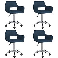 Otočné jídelní židle 4 ks modré textil, 3089335 - Jídelní židle
