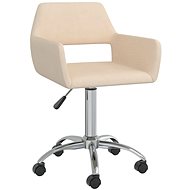Otočná jídelní židle krémová textil, 3089356 - Jídelní židle